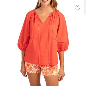 Trina Turk - Joplin Cotton Puff-Sleeve Top - Size M (NWT)